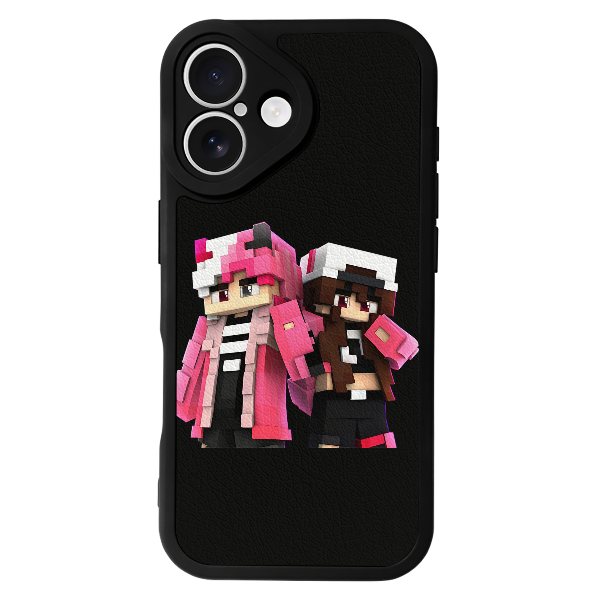 （画像用） マインクラフト ブロックの世界 Minecraft MC Block world 【iPhone 16シリーズ対応】シリコンスマホケース（レザー調） 材質：シリコン